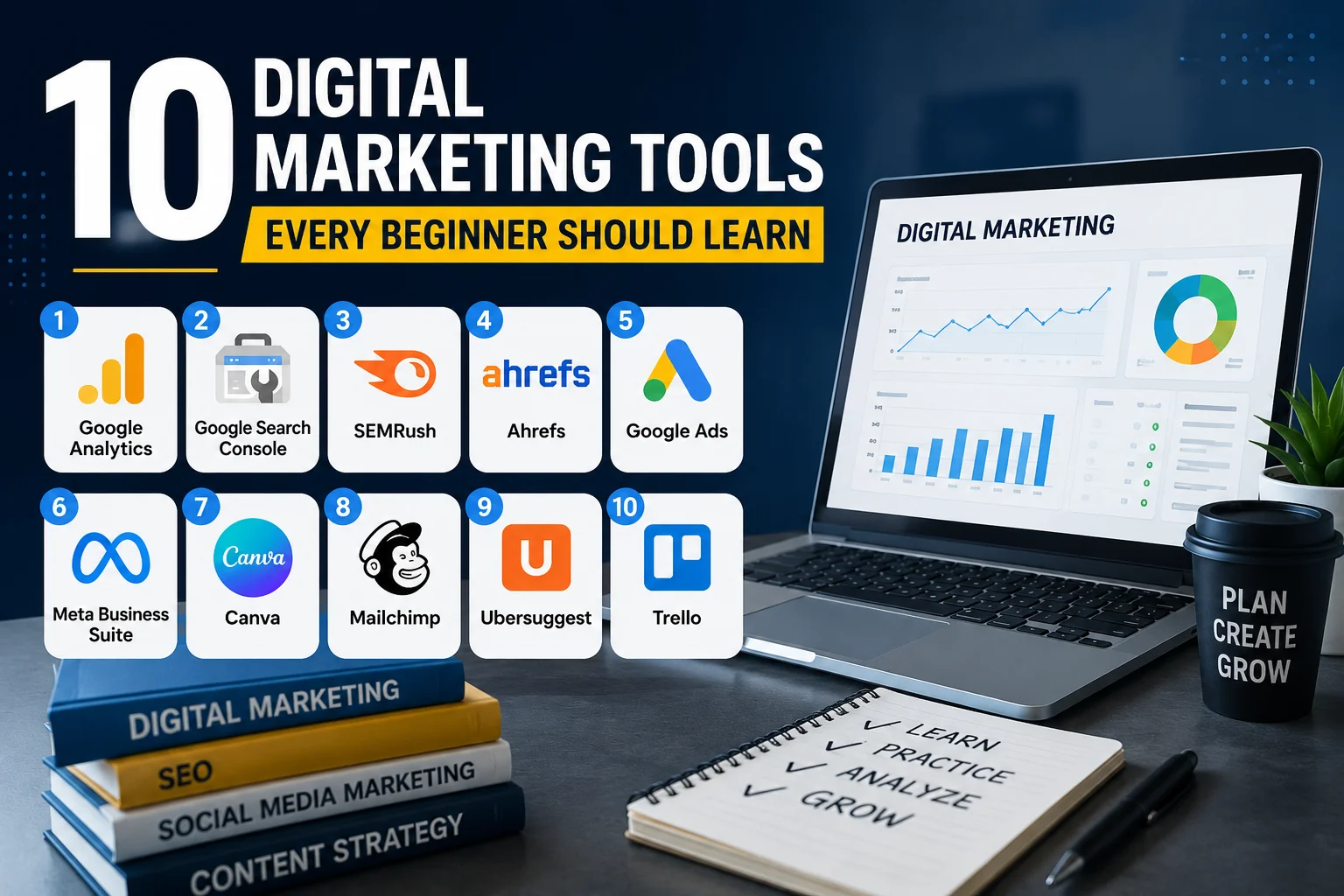 10 Digital Marketing Tools Every Beginner Should Learn