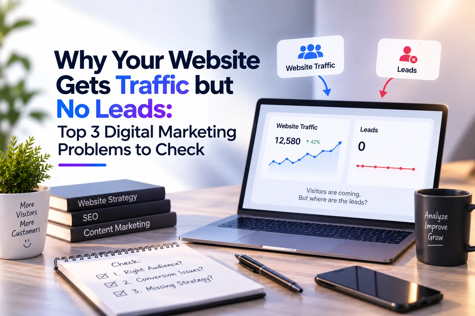 Why Your Website Gets Traffic but No Leads: Top 3 Digital Marketing Problems to Check